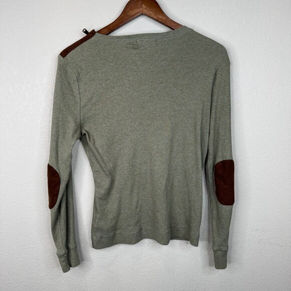 Lauren Jeans Company Long Sleeve Olive Green Shirt L Shoulder Zipper Y2K - Picture 7 of 11